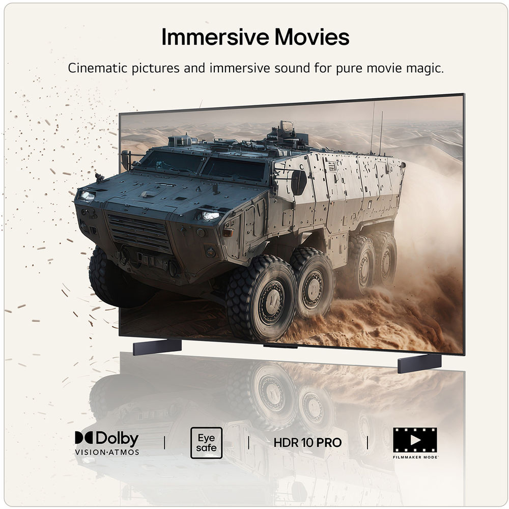 LG C6 42 Inch OLED Evo AI 4K Smart TV - Black