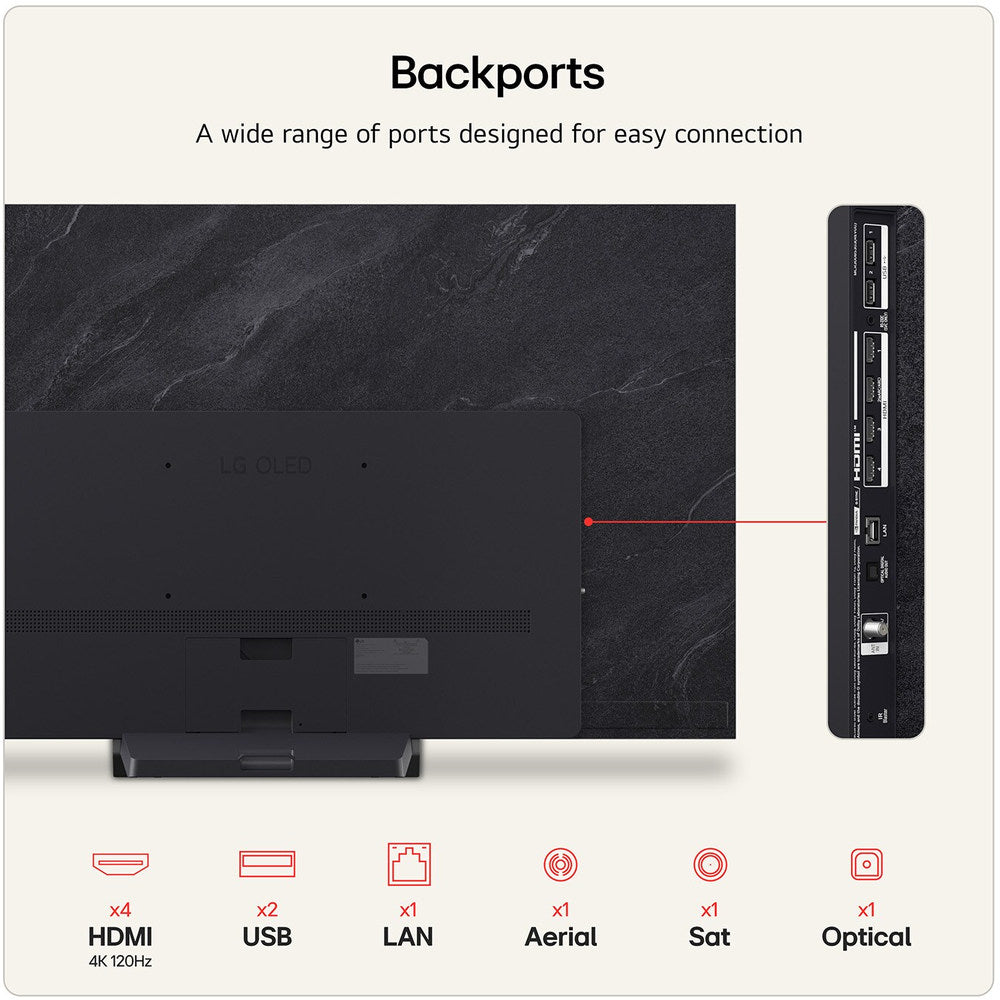 LG C6 65 Inch OLED Evo AI 4K Smart TV - Black