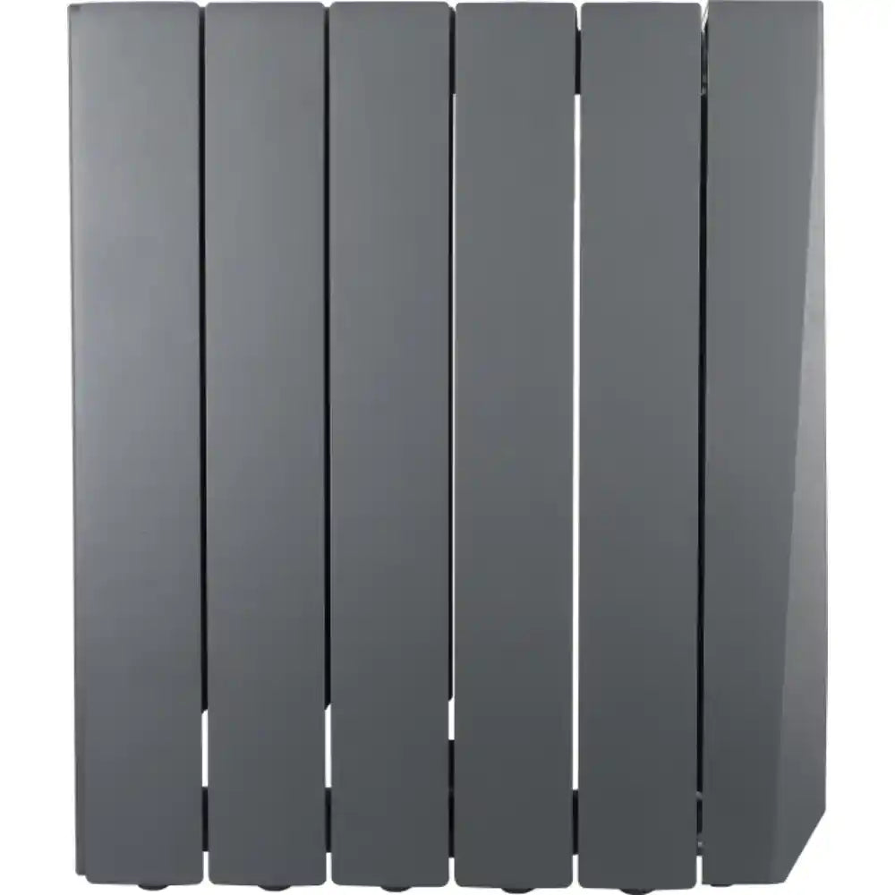 Masterplug SmartEnergy 1000w grey oil filled wall mounted radiator with six vertical panels and black base feet