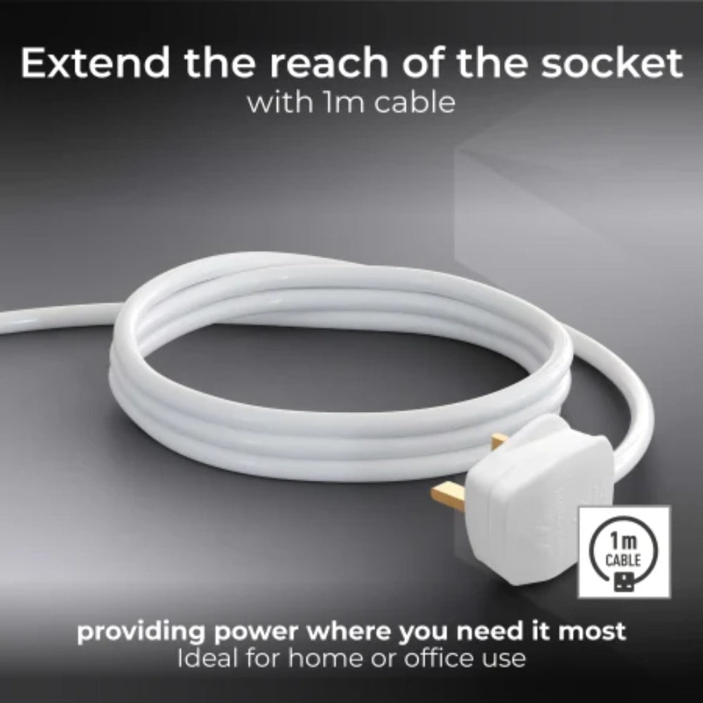 Masterplug 4 Gang 1 Metre Basics Extension Lead 13 Amp | BFG110N-MP
