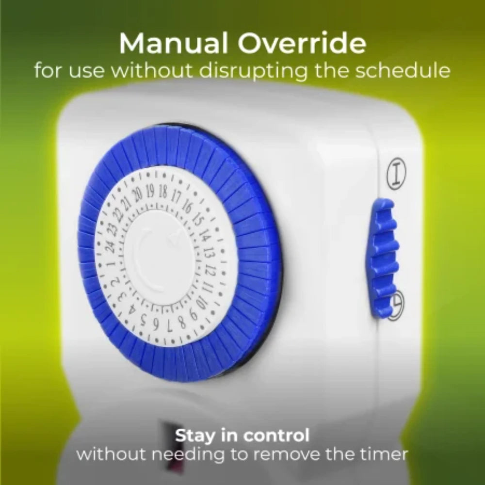 Masterplug 24 Hours Mechanical Timer Adaptor 3 Pack - White | TMS24/3-MP