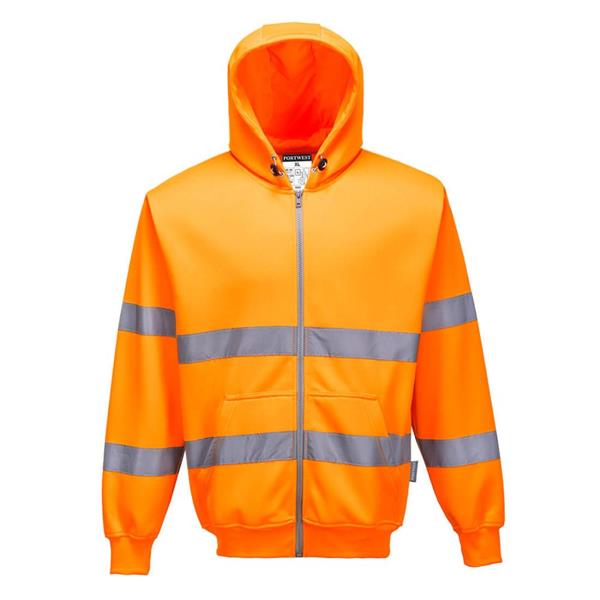 Portwest Hi-Vis Zip Front Hoodie - Orange