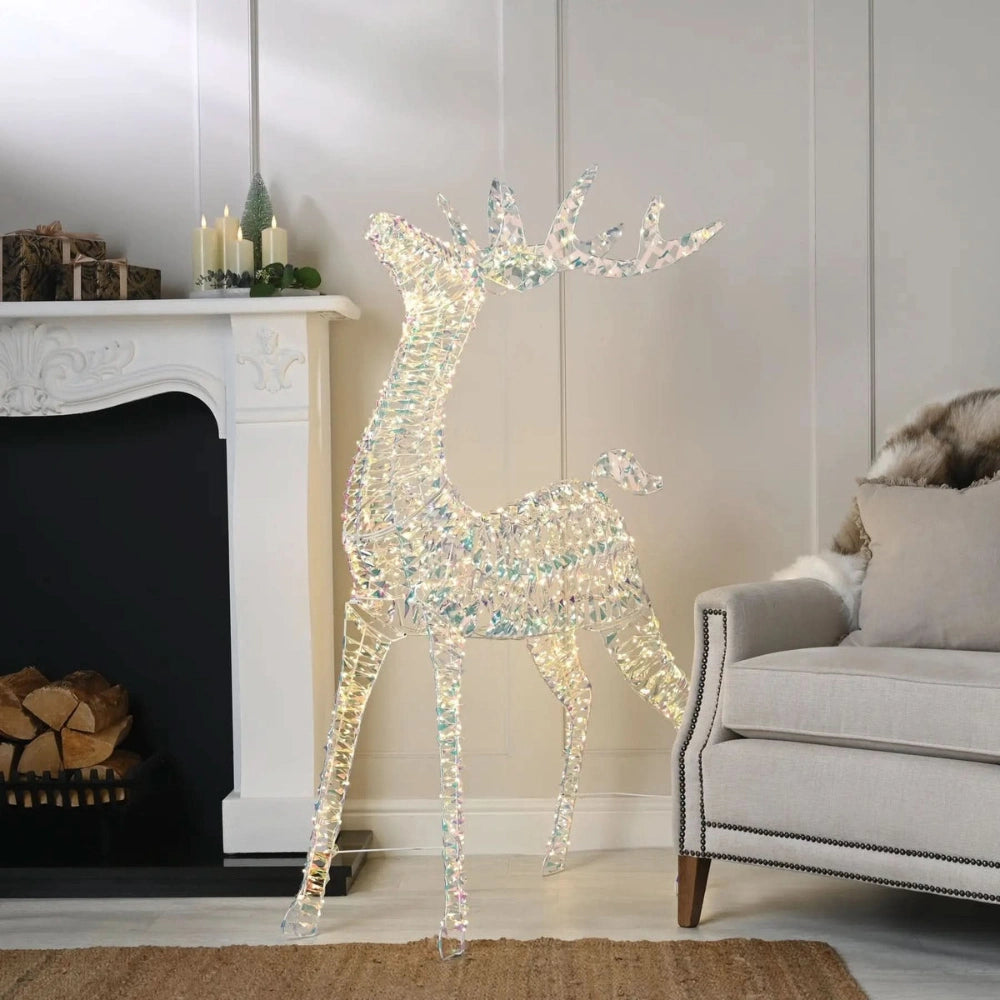 Festive LED Lit Iridescent Reindeer | Light Up Decoration