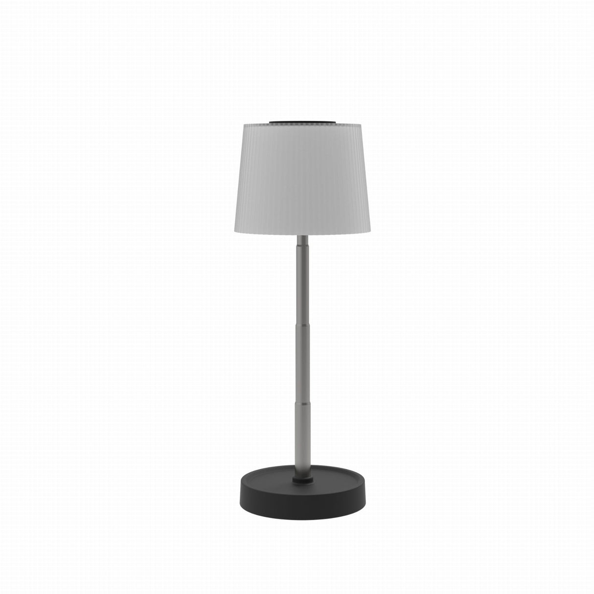 White lamp with black base on a white background