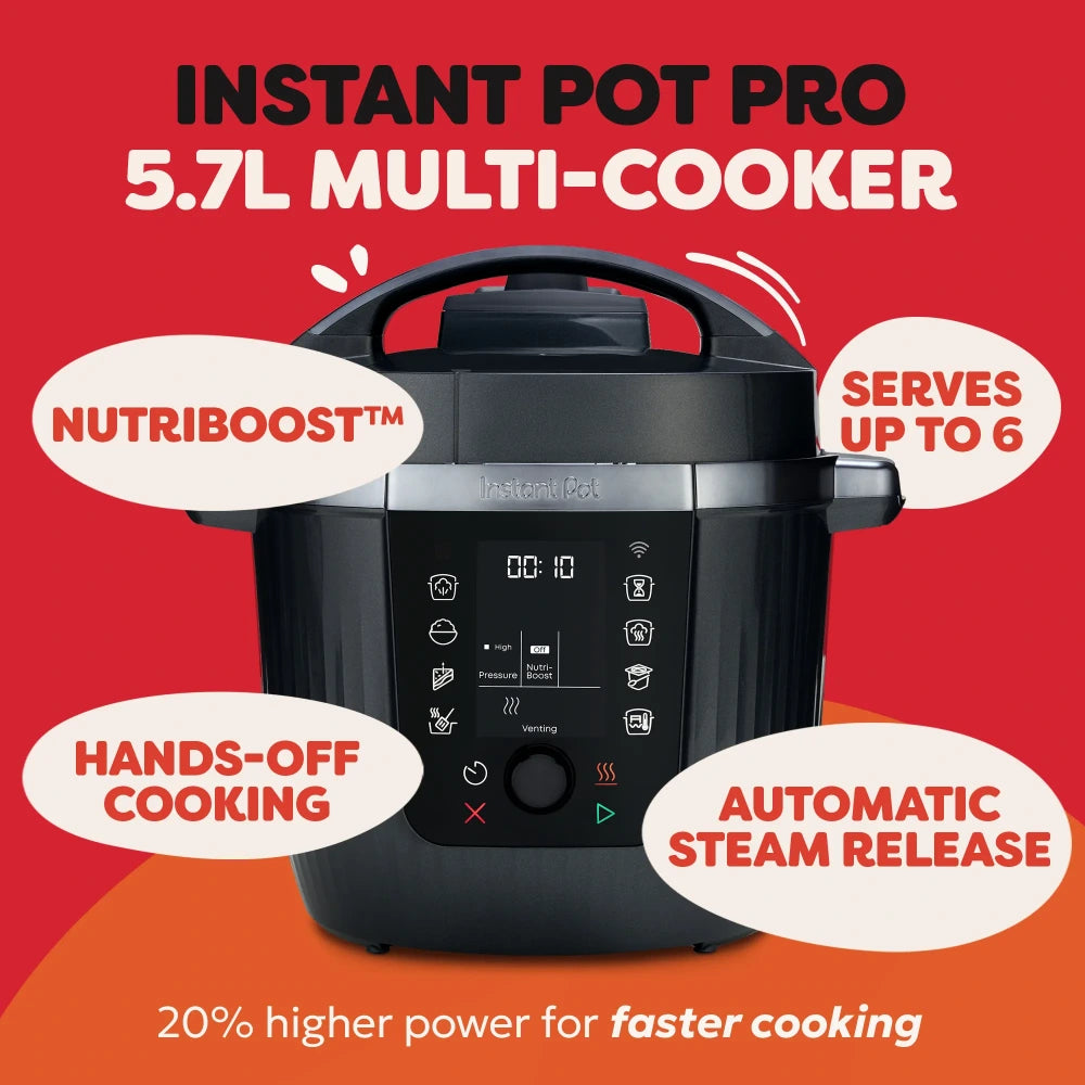 Instant Pot Pro 10 in 1 Multicooker 5.7 Litre with Wifi - Black | 112-0300-01-UK