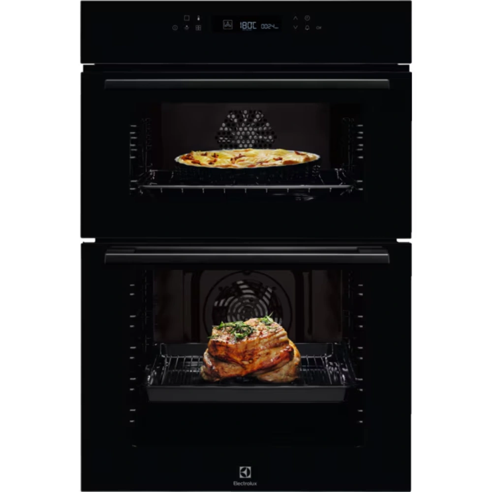 Electrolux Built-In Double Oven and Grill with 3D Hot Air - Black | KDFCC00K