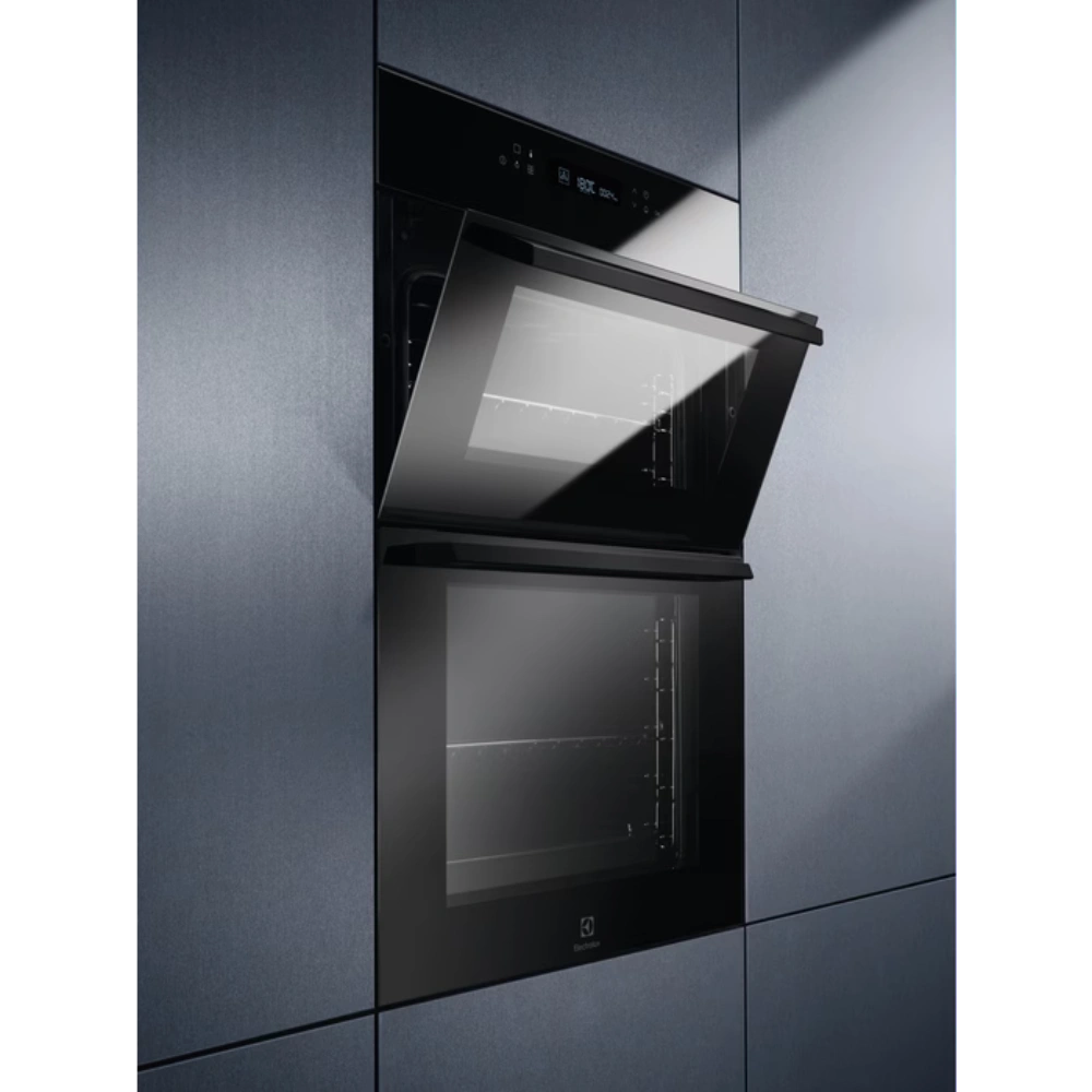Electrolux Built-In Double Oven and Grill with 3D Hot Air - Black | KDFCC00K