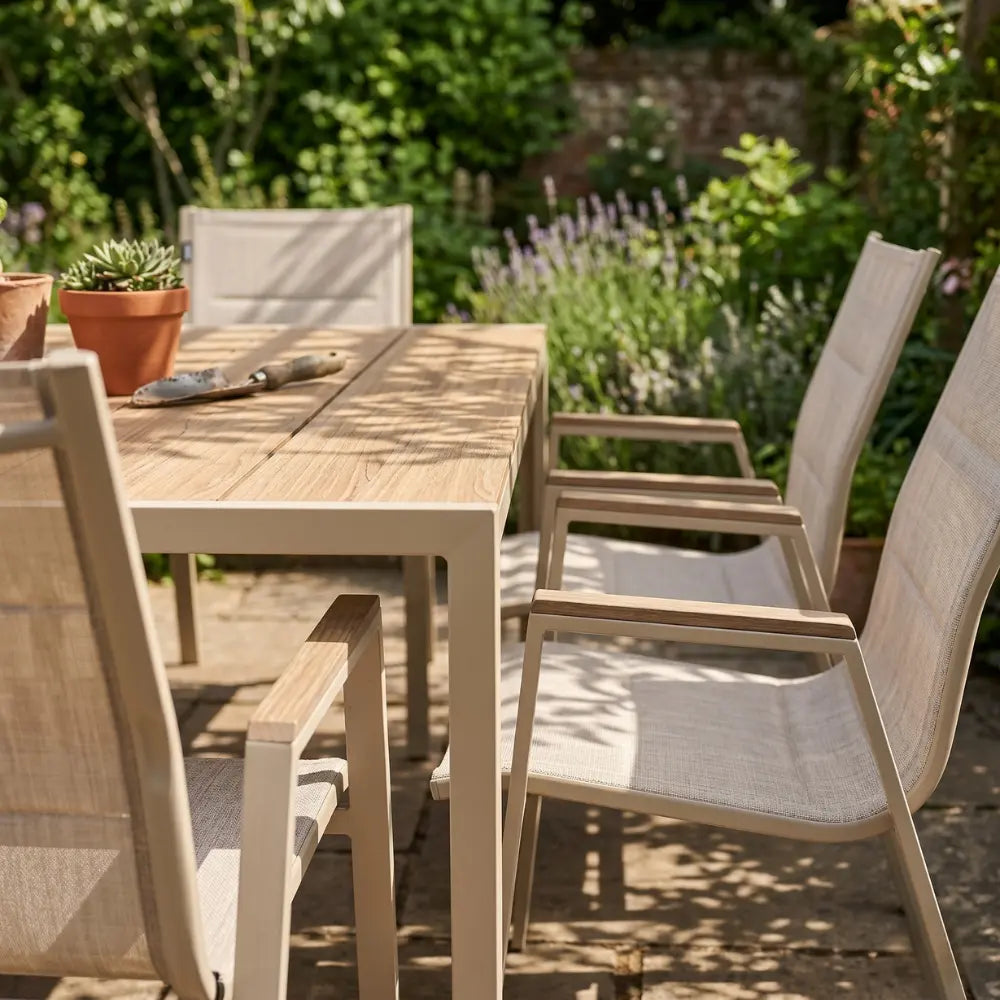 Palermo 6 Seater Rectangular Steel Garden Furniture Dining Set | EA11523