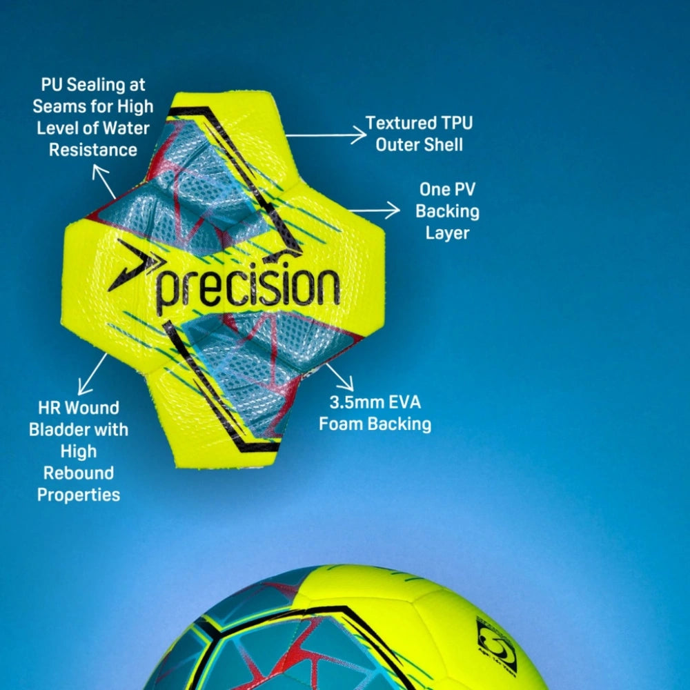 Precision Fusion FIFA Basic Training Ball Size 5 - Yellow / Teal / Cyan / Red | PRF2665