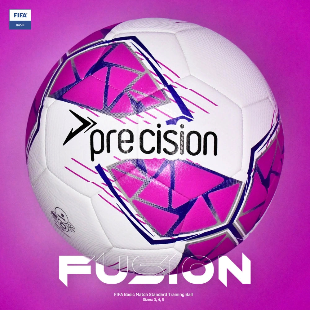 Precision Fusion FIFA Basic Training Ball Size 5 - White / Pink / Purple / Grey | PRF2645