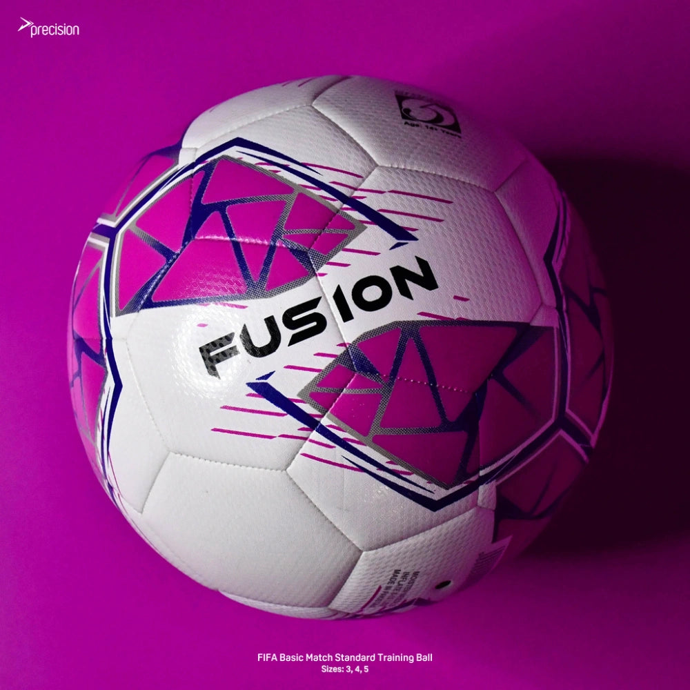 Precision Fusion FIFA Basic Training Ball Size 5 - White / Pink / Purple / Grey | PRF2645