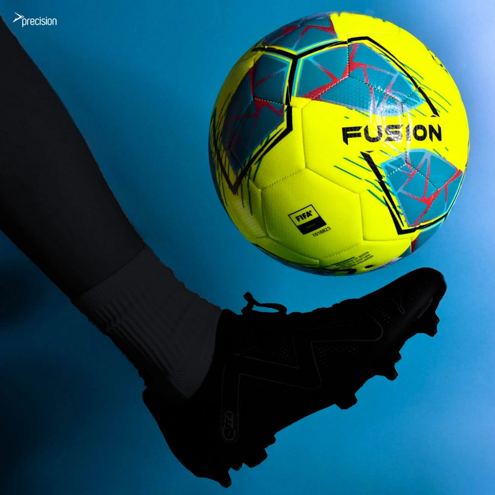 Precision Fusion FIFA Basic Training Ball Size 5 - Yellow / Teal / Cyan / Red | PRF2665