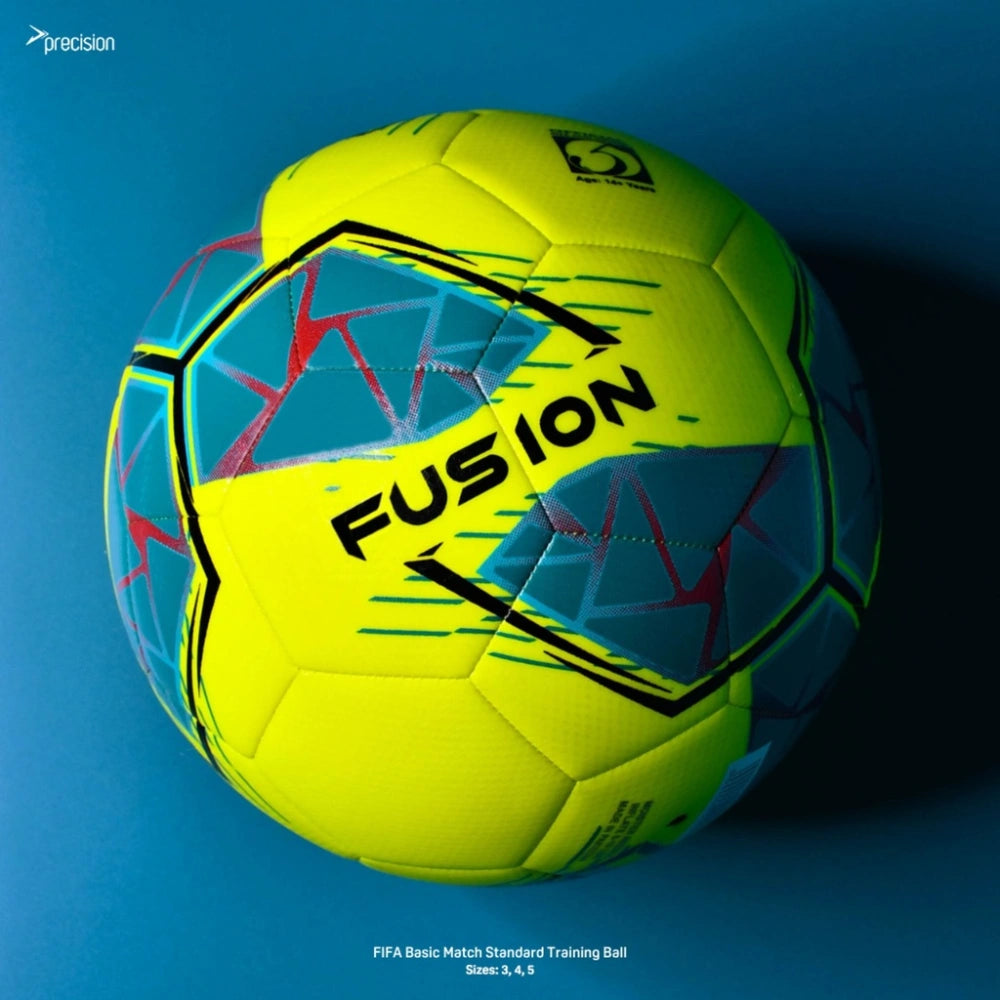 Precision Fusion FIFA Basic Training Ball Size 5 - Yellow / Teal / Cyan / Red | PRF2665