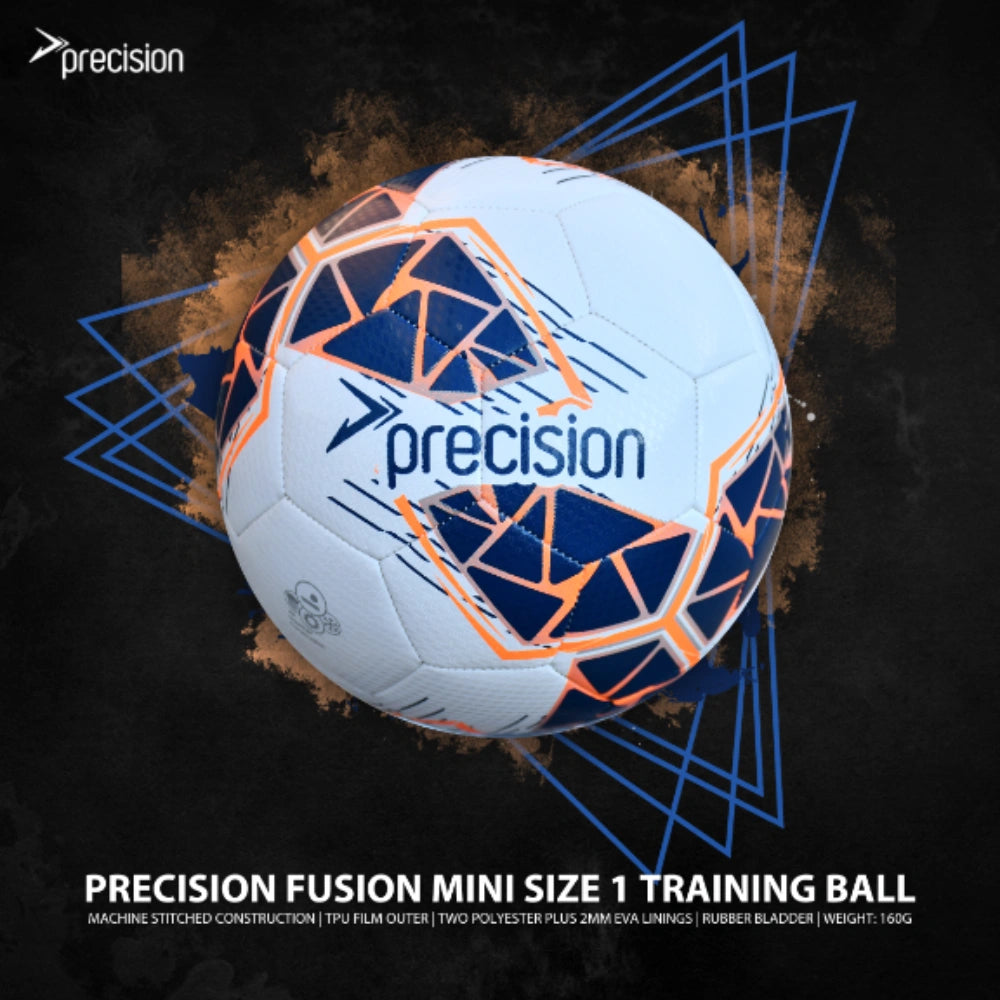Precision Fusion Mini Size 1 Training Ball - White / Navy / Orange | PRF2721