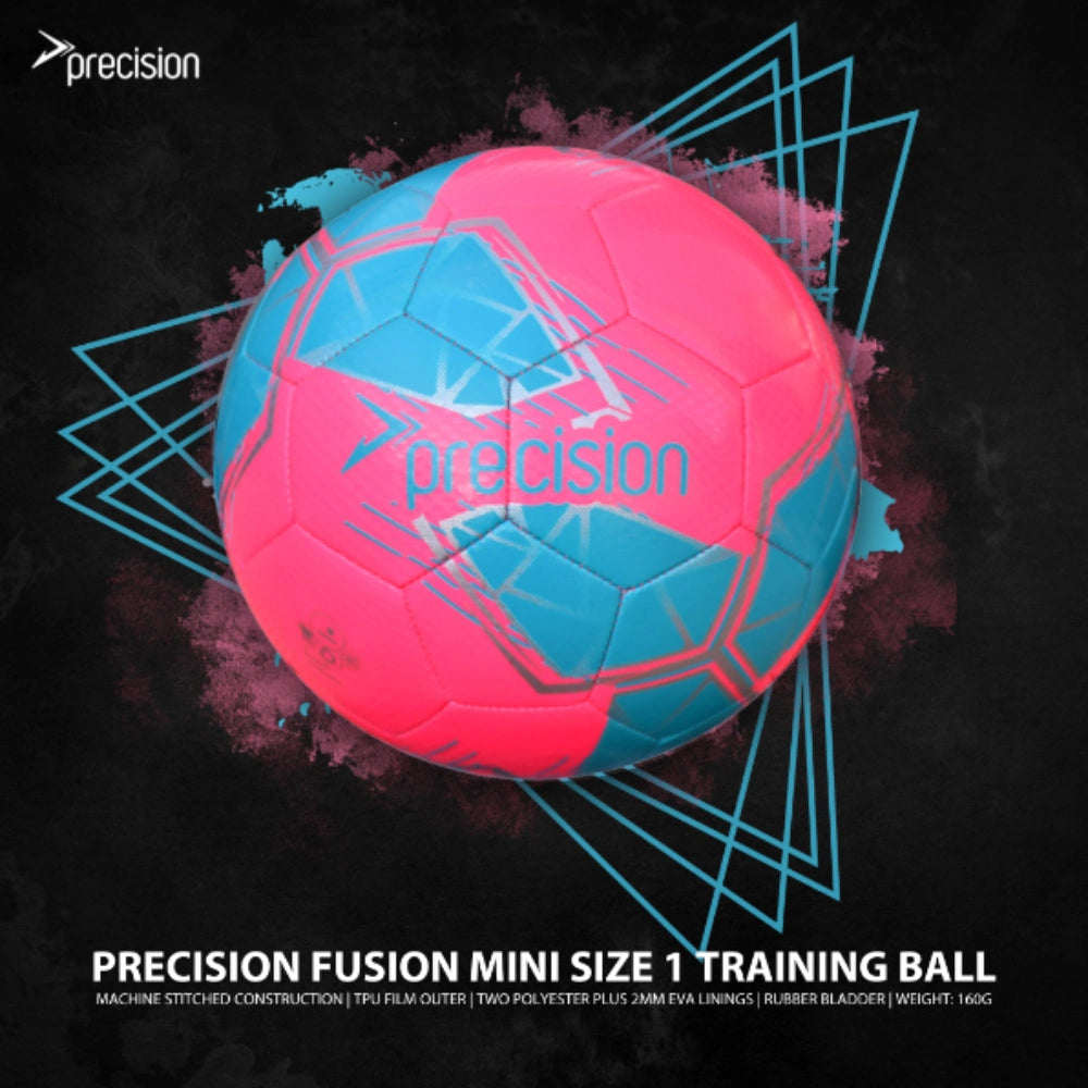Precision Fusion Mini Size 1 Training Ball - Pink / Blue / Silver | PRF2711