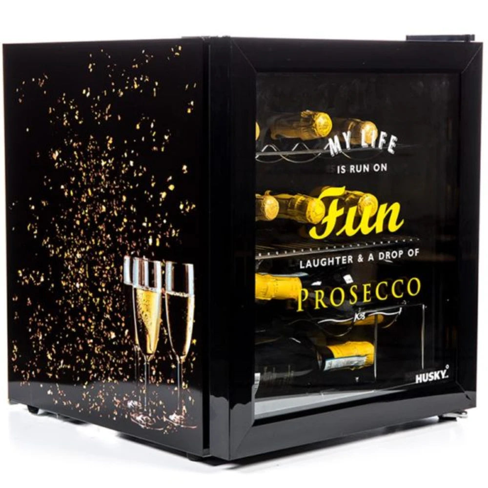 Husky 46 Litre Prosecco Mini Drinks Fridge Cooler - Black | HUS-HU279-E