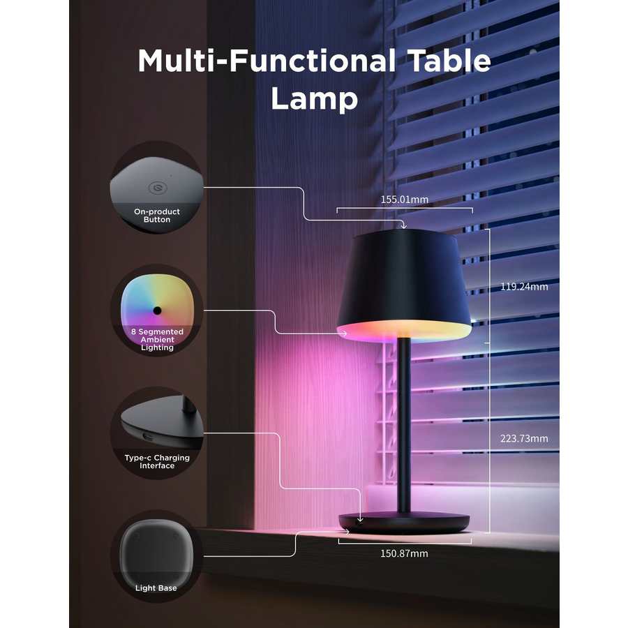 Govee Table Lamp Classic with Rechargable Battery - Multi Coloured | R1741B11
