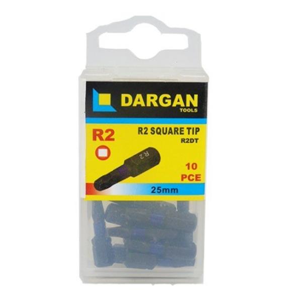 Dargan R2 Square Tip Screwdriver Heads 25mm 10 Pack | R2DT