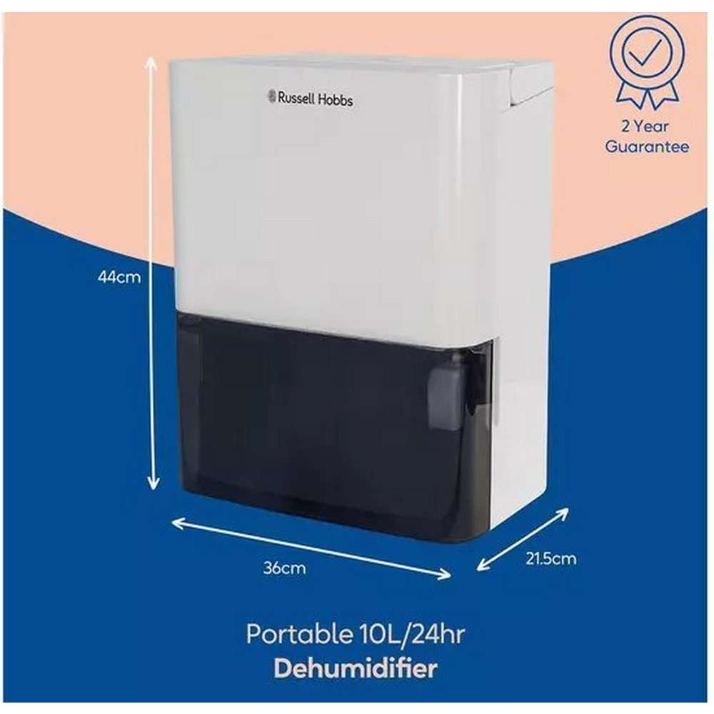 Russell Hobbs 10 Litre Dehumidifier - White | RHDH1001