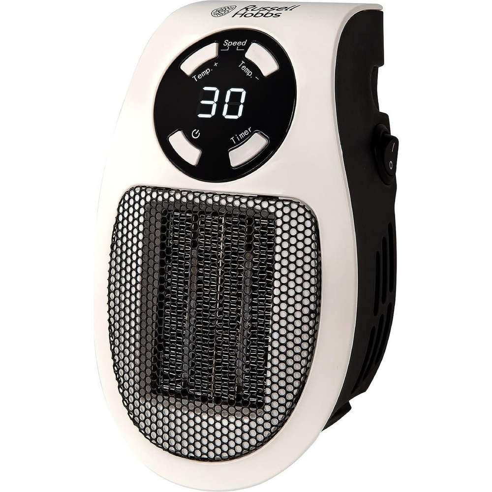 Russell Hobbs 500W Ceramic Plug Heater - White / Black | RHPH2001
