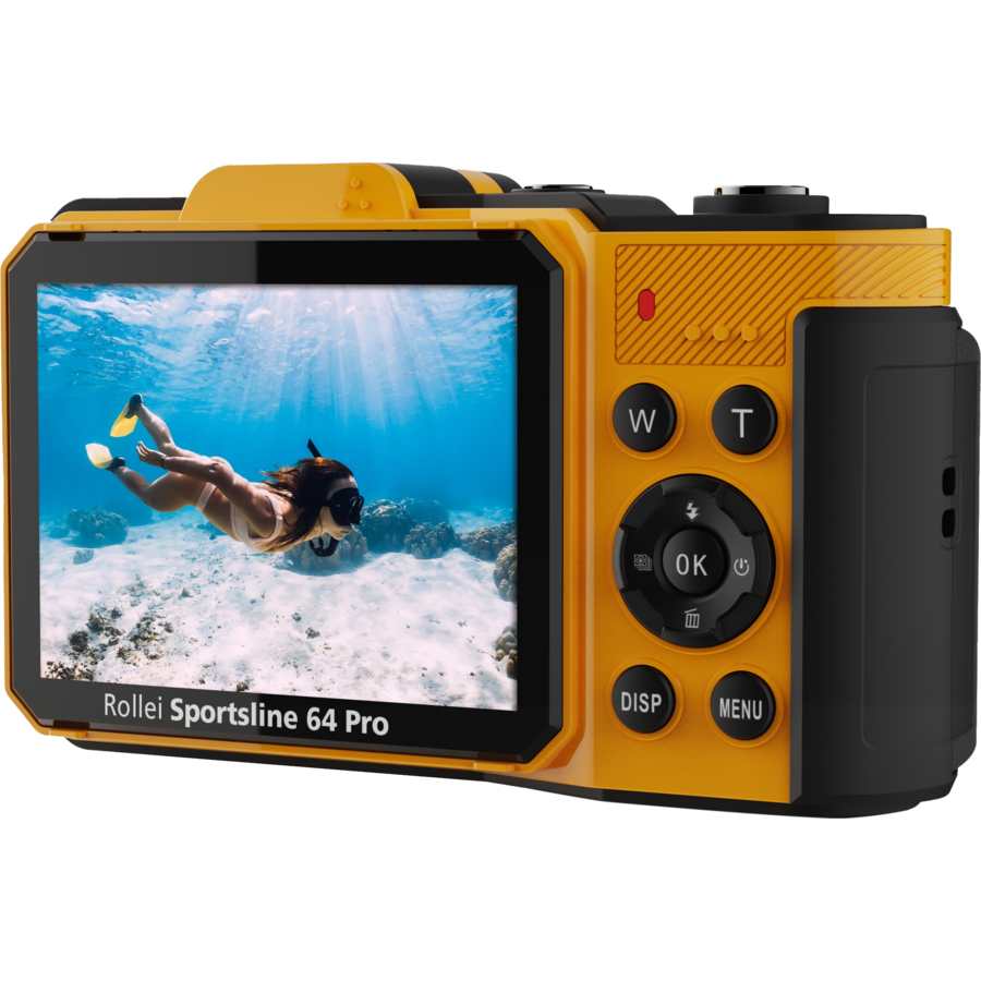 Rollei Sportsline 64 Pro Digital Camera Waterproof 5k Video - Yellow | 18066