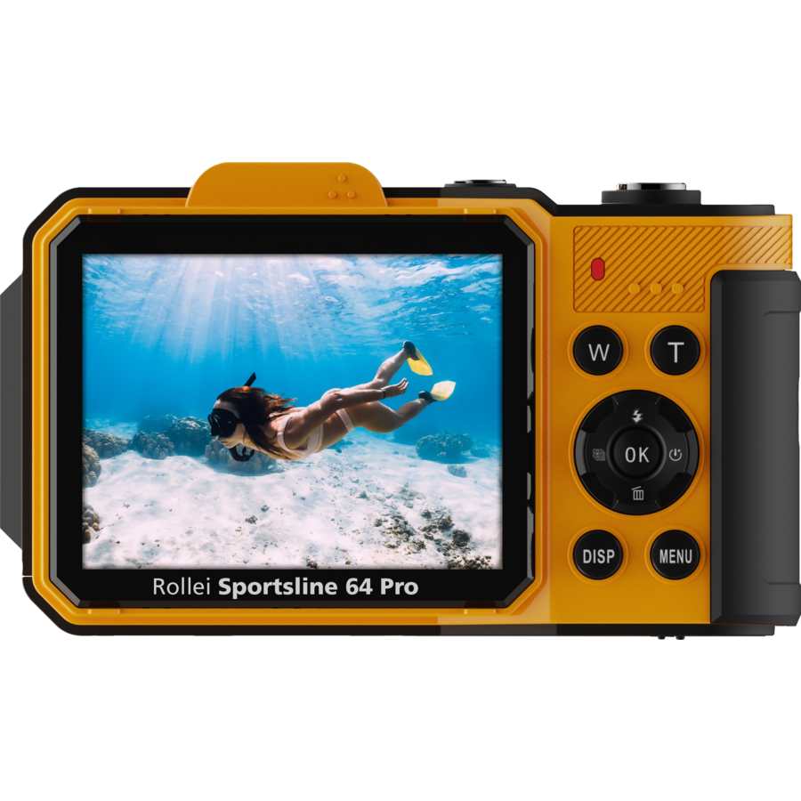 Rollei Sportsline 64 Pro Digital Camera Waterproof 5k Video - Yellow | 18066