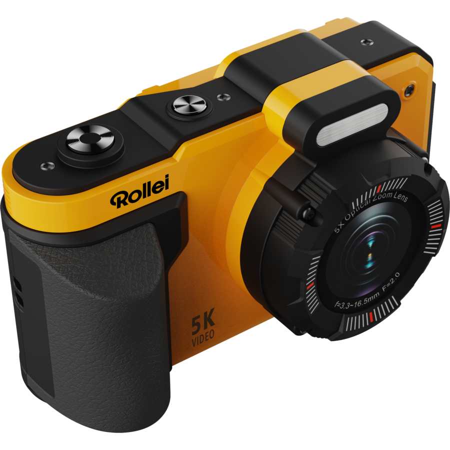 Rollei Sportsline 64 Pro Digital Camera Waterproof 5k Video - Yellow | 18066