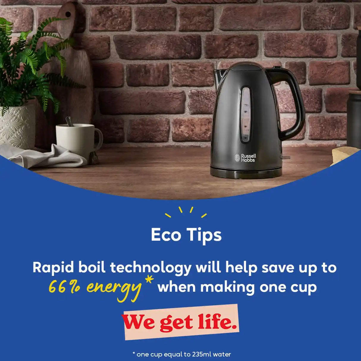 Russell Hobbs Textures Plus Kettle 1.7 Litre - Black | 22591