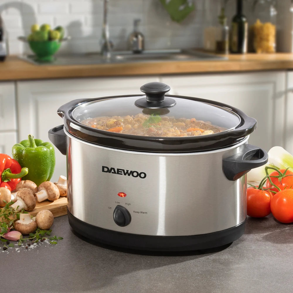 Daewoo 4 Litre Slow Cooker - Stainless Steel | ESGSDA2765RS