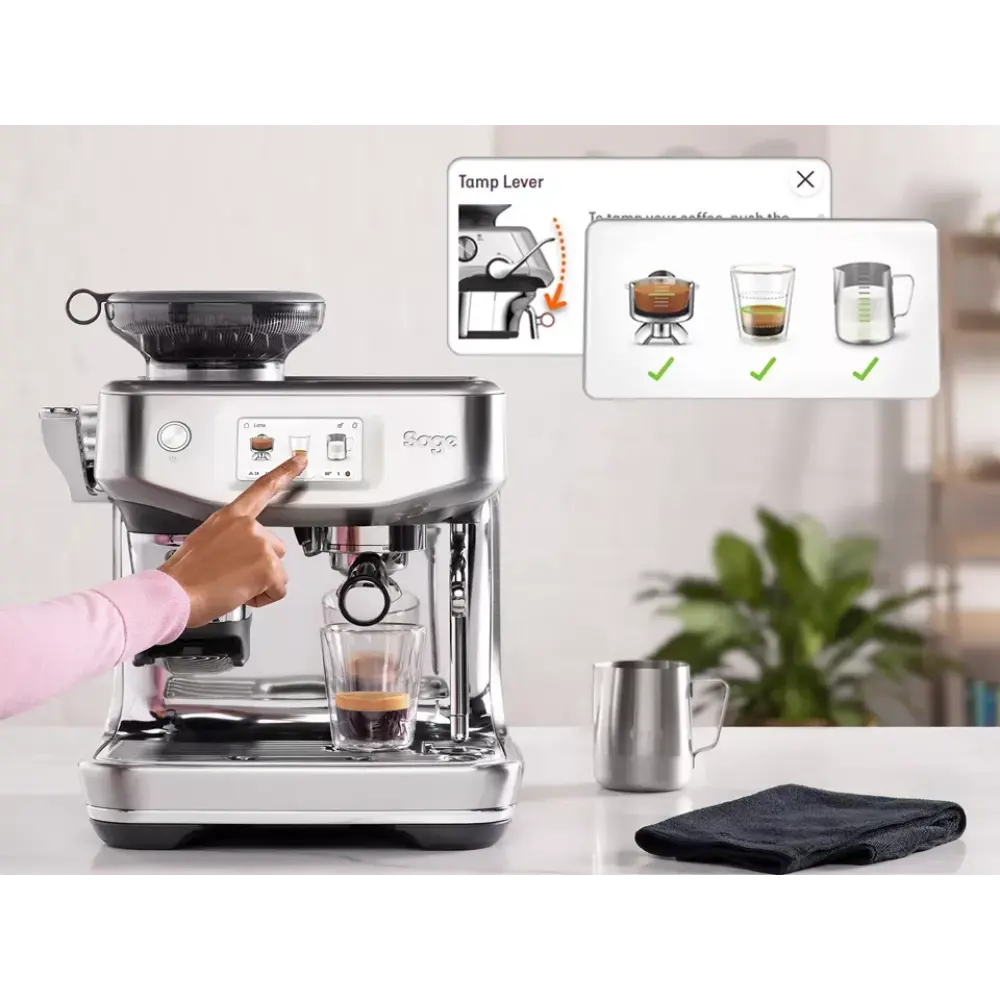 Sage Barista Touch Impress Bean To Cup Coffee Machine with Cold Brew - Brushed Stainless Steel | SES882BSS4GUK1