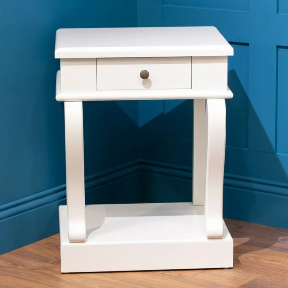 Tara Lane Scroll End Table 1 Drawer - Ivory | TL6554