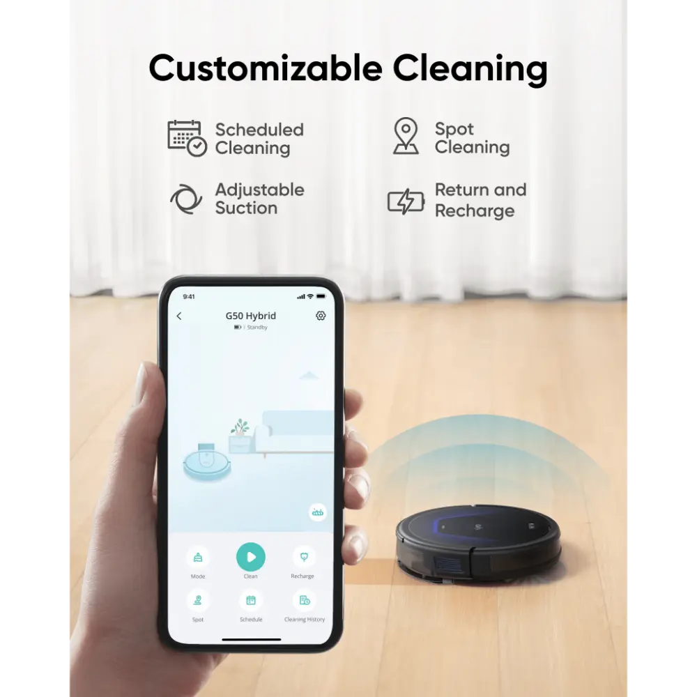 Eufy Robovac G50 Robot Vac Hybrid Vacuum Cleaner and Mop | T2212V11