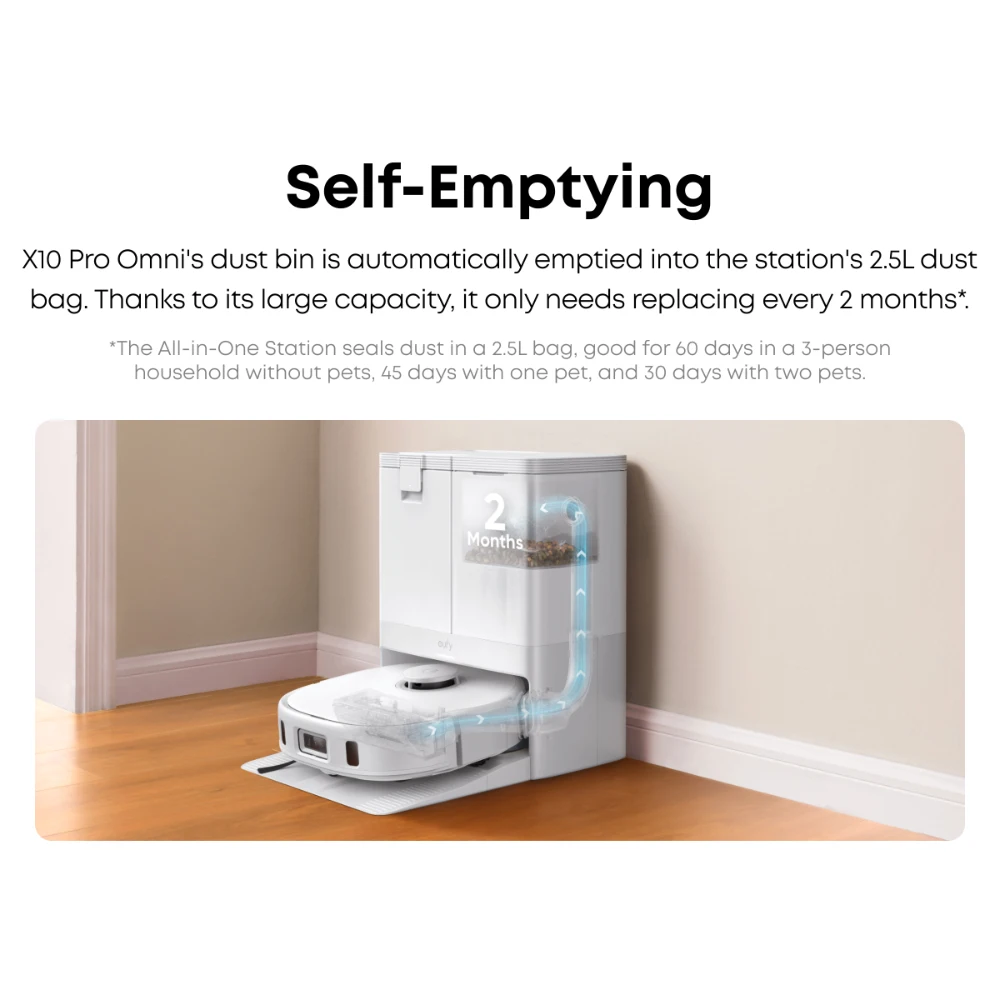 Eufy X10 Pro Omni Robot Vac Vacuum Cleaner and Mop Ultimate Bundle - White | T2351221