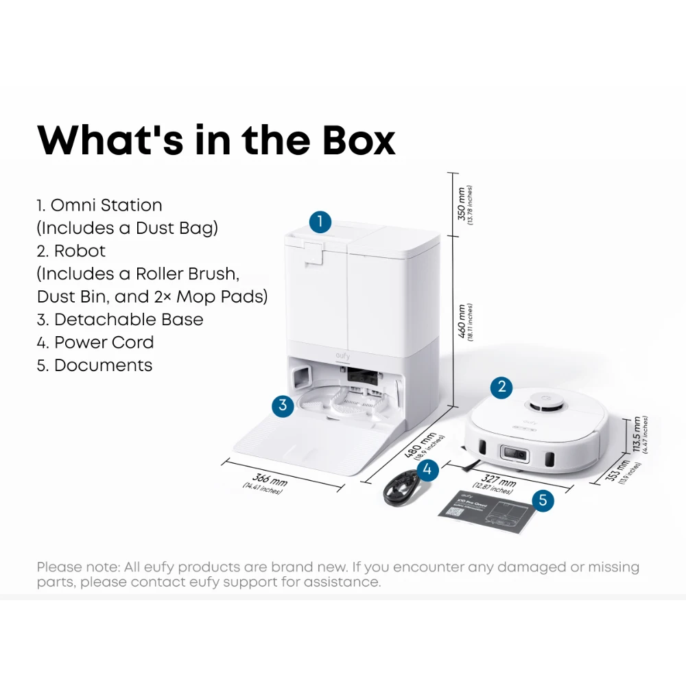 Eufy X10 Pro Omni Robot Vac Vacuum Cleaner and Mop Ultimate Bundle - White | T2351221