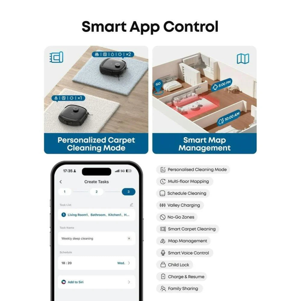 Eufy Omni E25 Robot Vac Vacuum Cleaner and Mop with Self Empty Station - Black | T2353V11