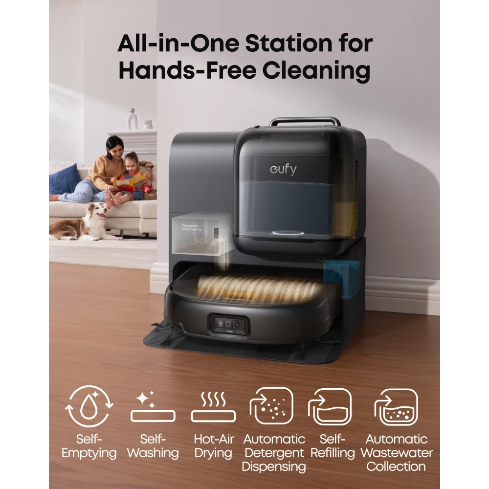 Eufy Omni E28 Hydrojet 3 in 1 Robot Vac Vacuum, Mop and Deep Cleaner | T2352V11