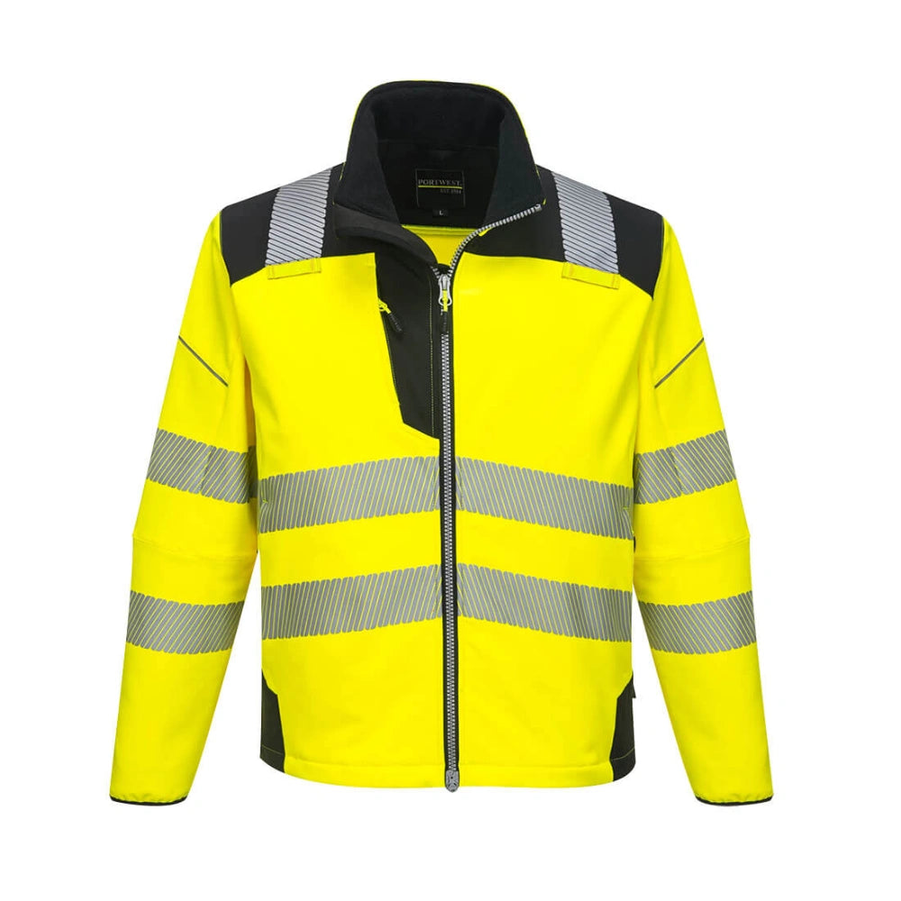 Portwest PW3 Hi-Vis Softshell Jacket - Yellow/Black | T402YBR