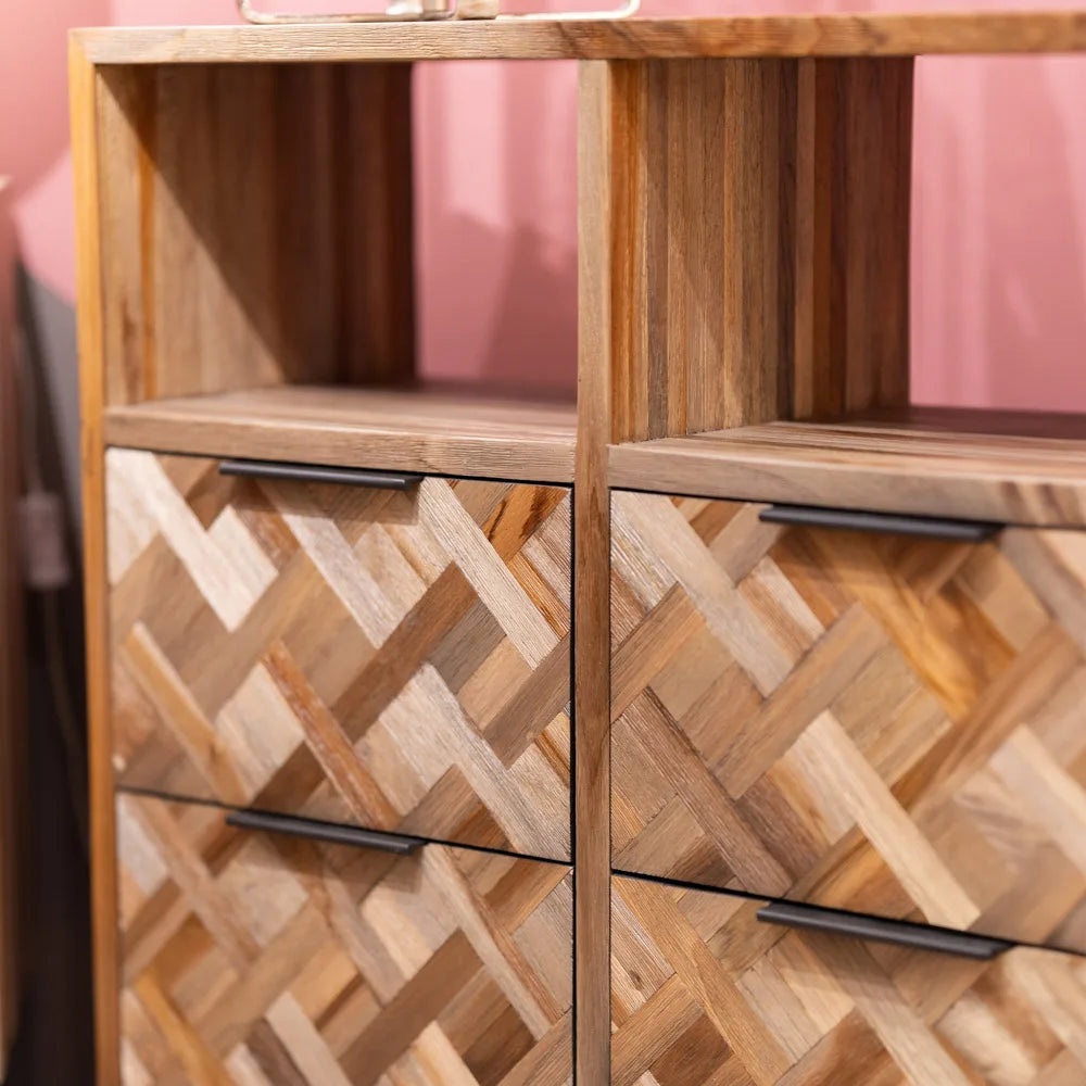 Tara Lane Verona 4 Drawer 2 Shelf Cabinet - Teak | TL5773