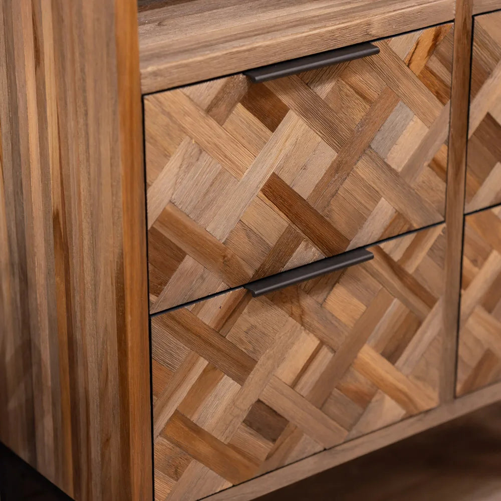 Tara Lane Verona 4 Drawer 2 Shelf Cabinet - Teak | TL5773