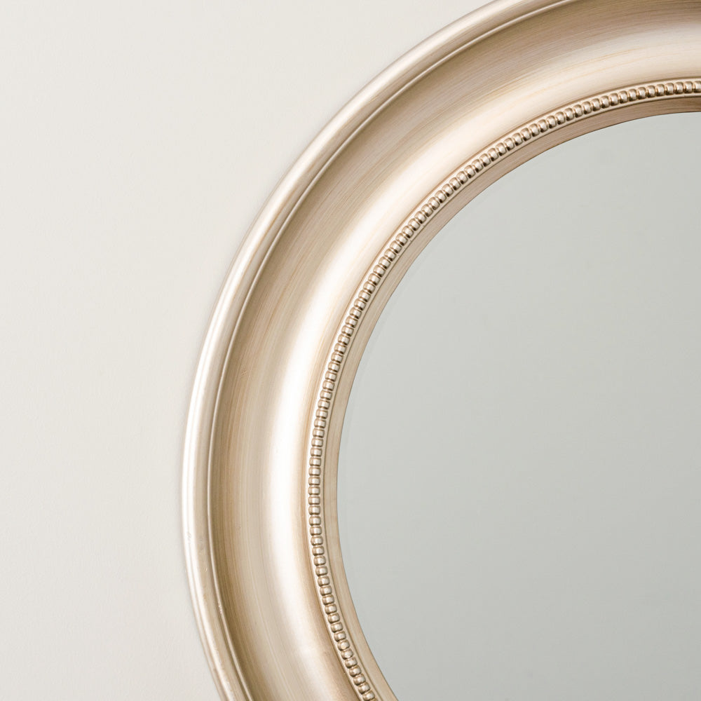 Tara Lane Lena Wall Mirror Beaded Round 90cm - Champagne | TL6121