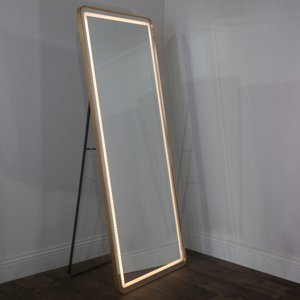 Tara Lane Modena LED Cheval Mirror 170cm x 70cm - Gold | TL6295