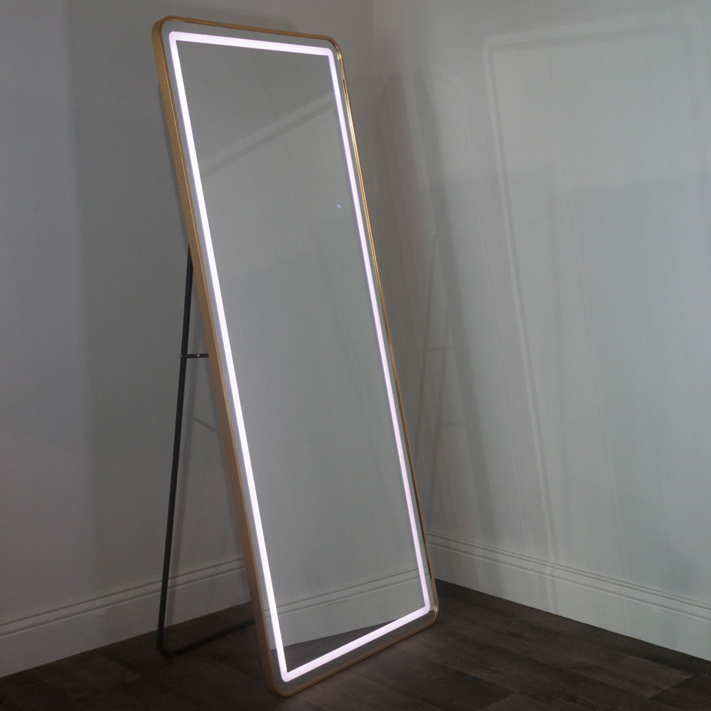 Tara Lane Modena LED Cheval Mirror 170cm x 70cm - Gold | TL6295
