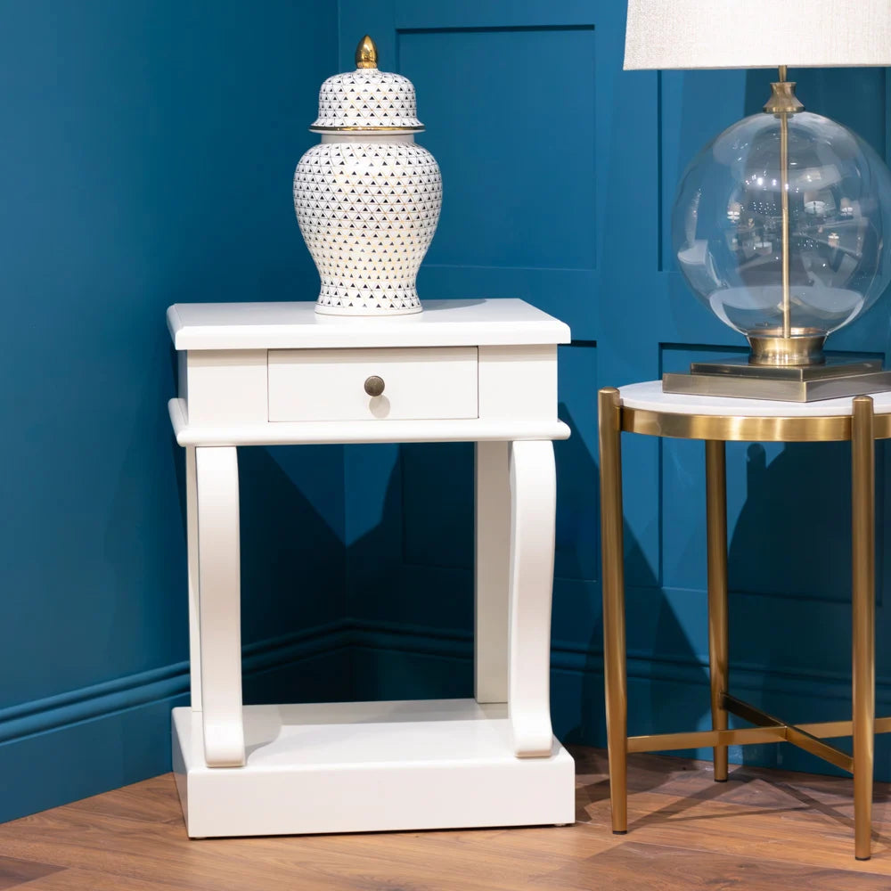 Tara Lane Scroll End Table 1 Drawer - Ivory | TL6554