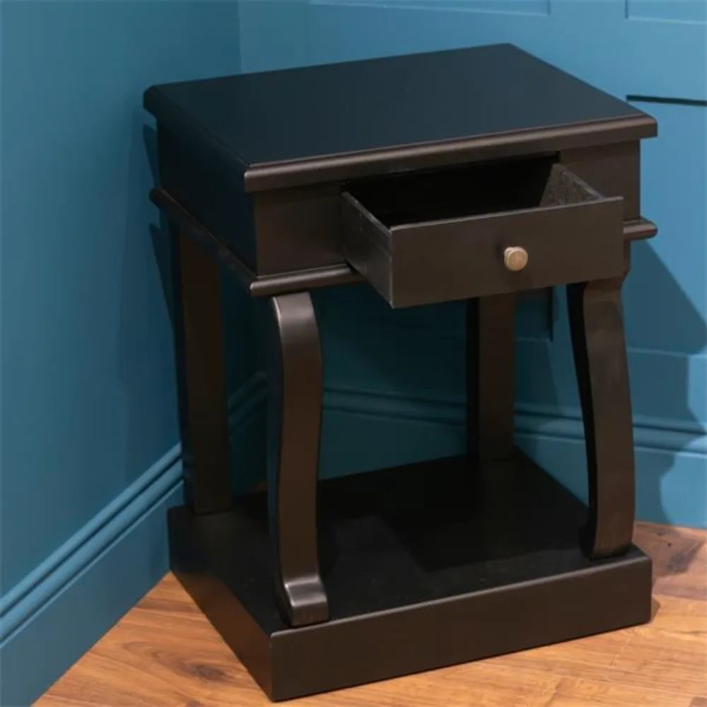 Tara Lane Scroll End Table 1 Drawer - Black | TL6583