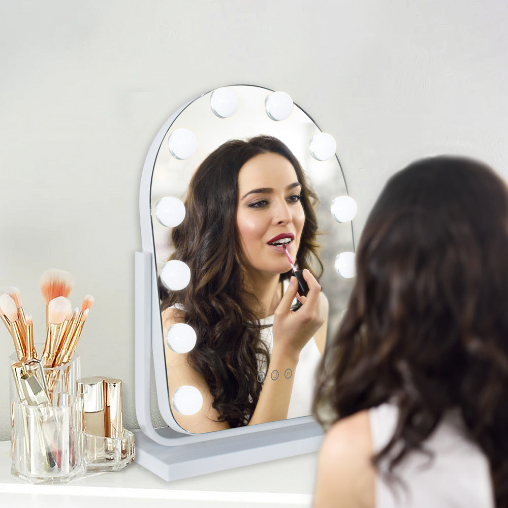 Tara Lane Hollywood Bulb Arch Vanity Mirror 40cm x 30cm - White | TL6592