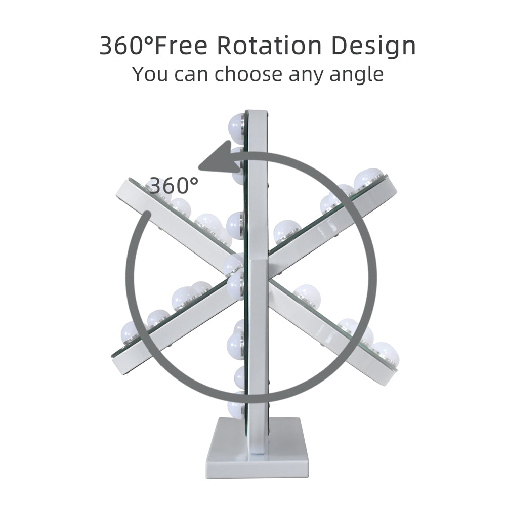 Tara Lane Hollywood Bulb Arch Vanity Mirror 40cm x 30cm - White | TL6592