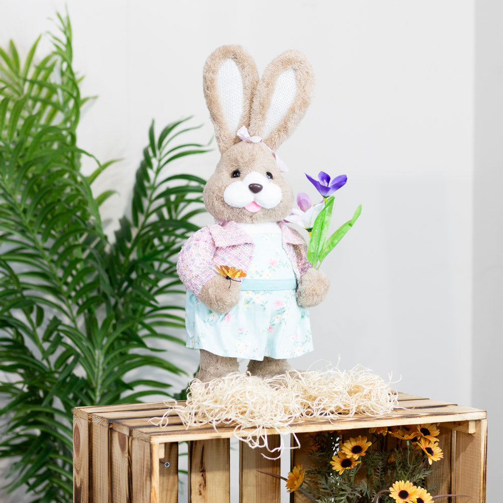 Tara Lane Easter Bunny with Flowers Girl 48cm | TL6807