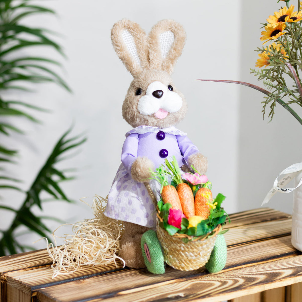Tara Lane Easter Bunny with Cart Girl 30cm | TL6817
