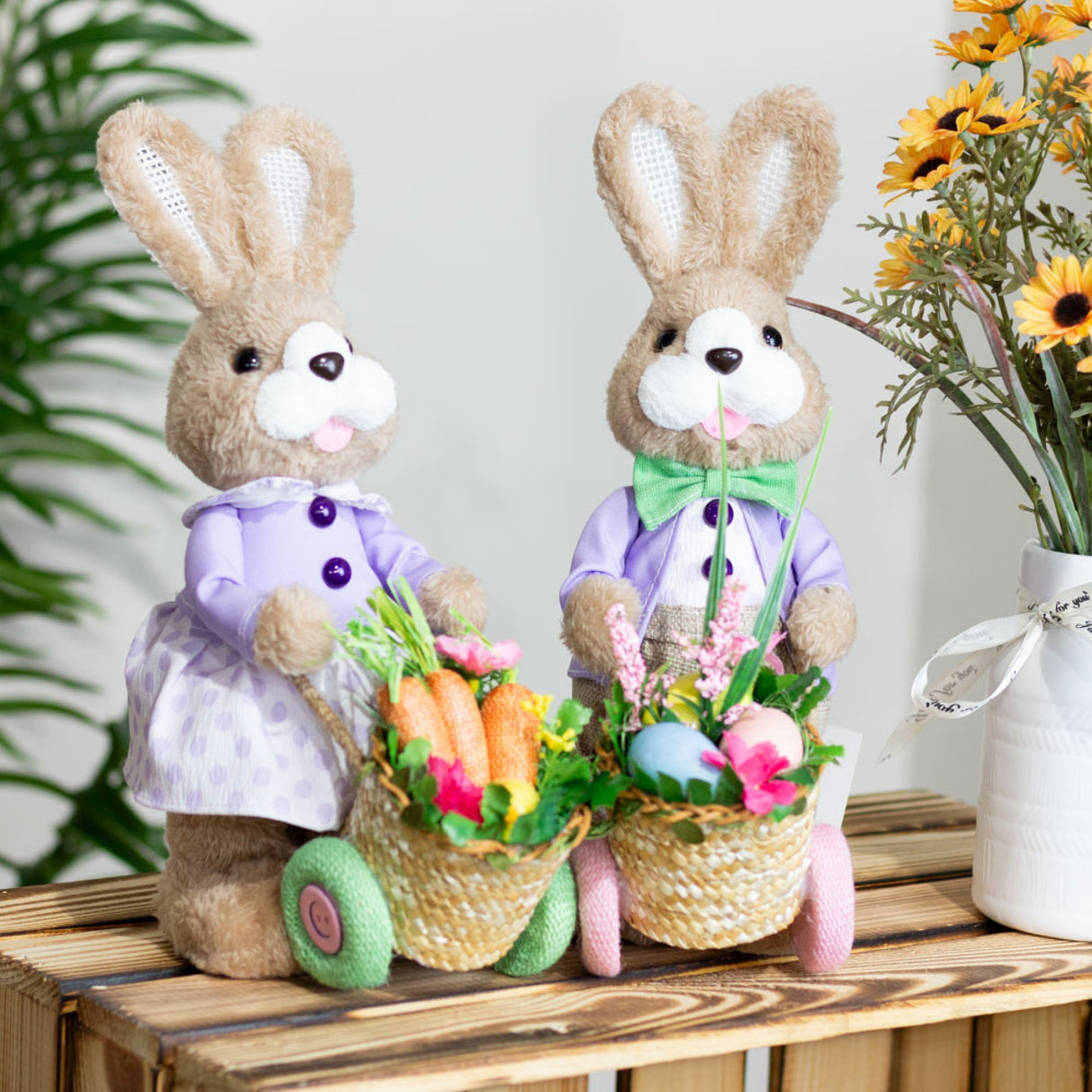 Tara Lane Easter Bunny with Cart Girl 30cm | TL6817