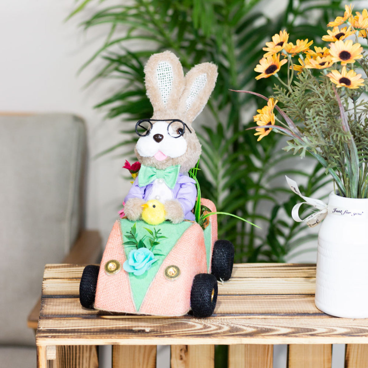 Tara Lane Easter Bunny in Racing Car | TL6818